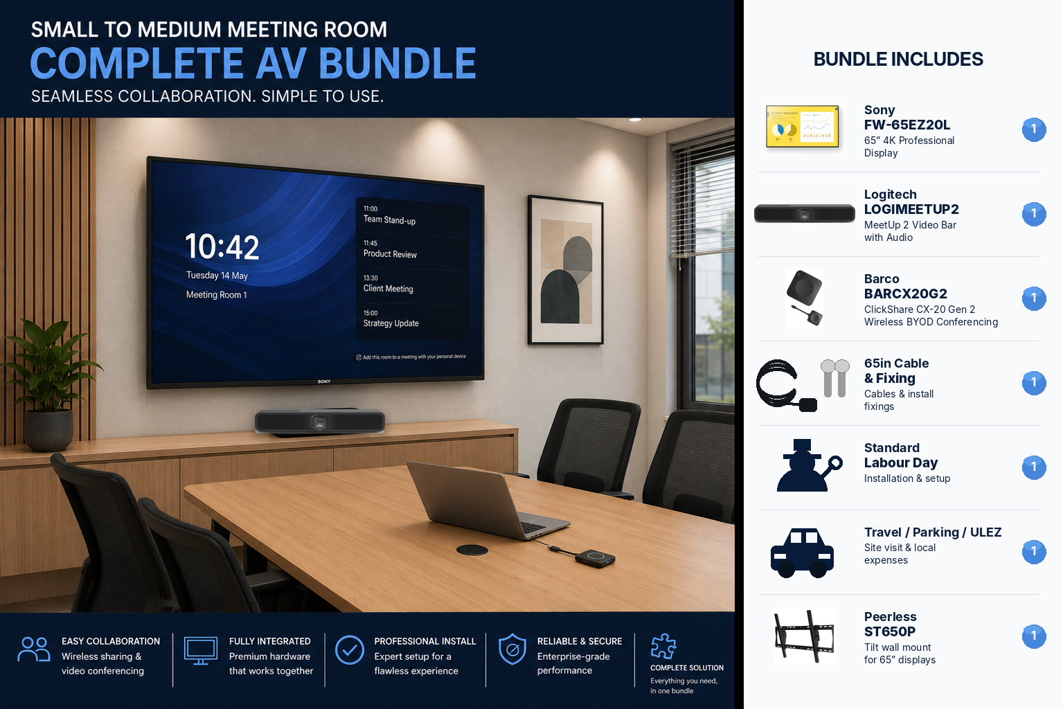 small to medium wireless meeting room with meetup2
